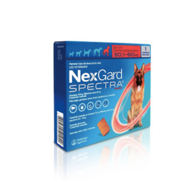 NexGard Spectra - Antiparasitario para perros de 30 a 60 Kg. (1 comprimido)