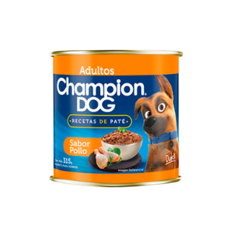 Lata Champion Dog Recetas de Paté - Sabor Pollo (315 gr.)