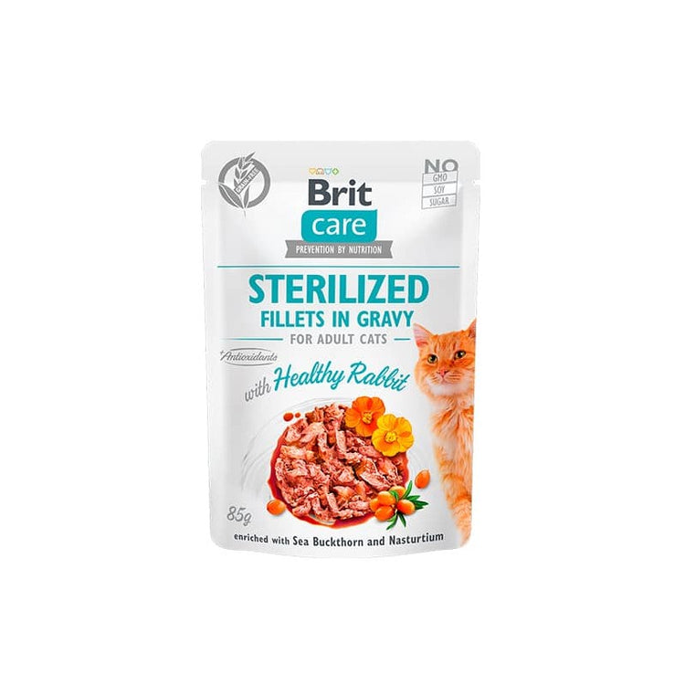 Pouch Brit Care Cat Sterilized - Fillets In Gravy With Healthy Rabbit (85 gr.)