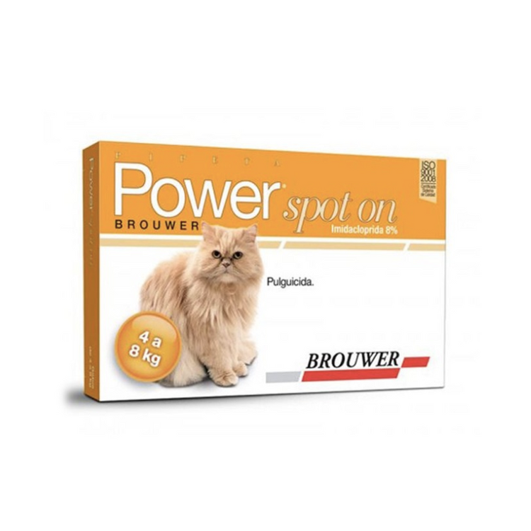 Pipeta Power Spot On antiparasitario para gatos de 4 a 8 Kg.