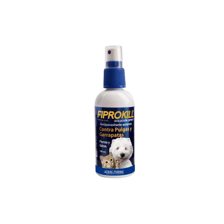 Fiprokill Spray antiparasitario para perros y gatos 100 mL.