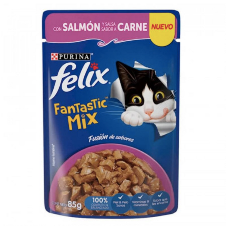 Pouch Felix Fantastic - Mix Salmón Carne (85 gr.)