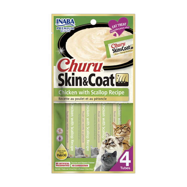 Churu Skin & Coat - Pollo con Ostión (4 un.)