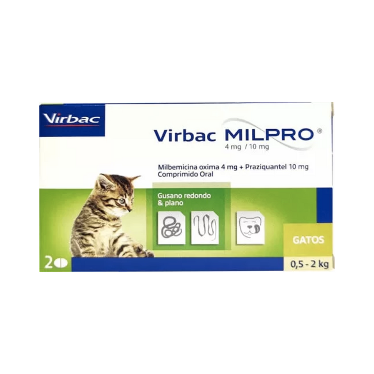 Milpro Virbac para gatitos de 0,5 a 2 Kg.