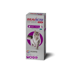 Bravecto plus antiparasitario gato 6,25 a 12,5 Kg.