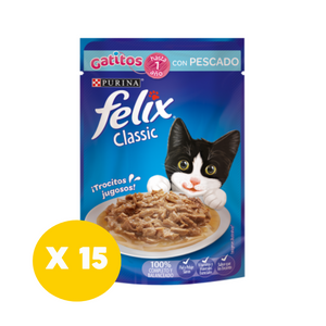 Pack 15 pouch Felix Classic Gatitos - Pescado