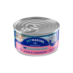 Lata Petmarine para gato - Filetes de atún y camarón (85 gr.)