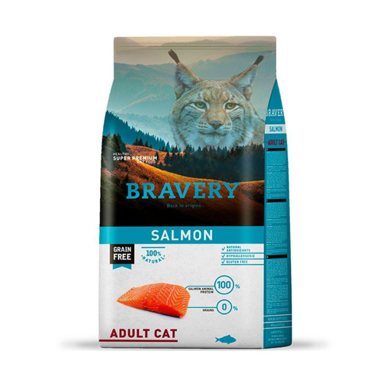 Bravery comida para Gato Adulto Salmón 7 Kg.