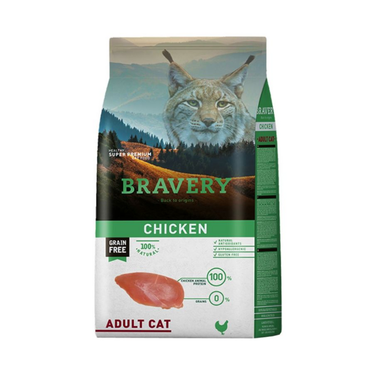 Bravery comida para Gato Adulto Pollo 7 Kg.