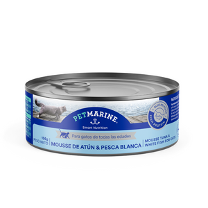 Lata Petmarine para gato - Mousse de atún y pescado blanco  (85 gr.)
