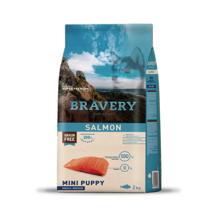 Bravery cachorro mini salmón 2 Kg.