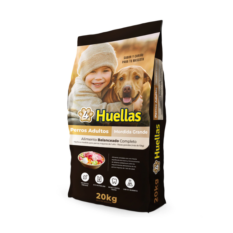 Alimento para perro Adulto 4 Huellas 20 Kg.