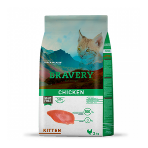 Bravery comida para gatos Kitten Pollo 2 KG.