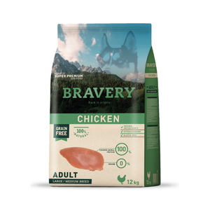 Bravery adulto raza mediana y grande 12 Kg.