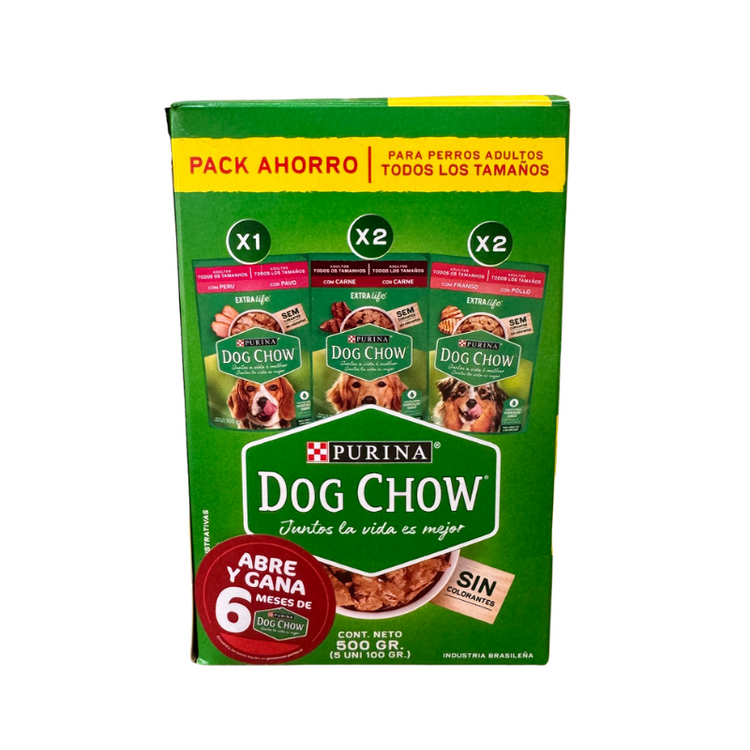 Pack Ahorro Dog Chow (5 pouch/sobres)