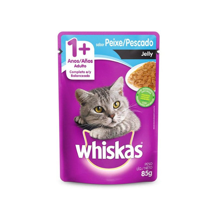 Pouch Whiskas para Gatos Adultos - Sabor Pescado Jelly (85 gr.)