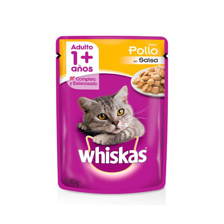 Pouch Whiskas para Gatos Adultos - Sabor Pollo (85 gr.)