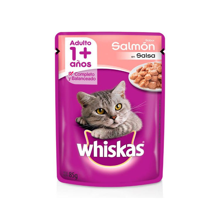 Pouch Whiskas para Gatos Adultos - Sabor Salmón (85 gr.)
