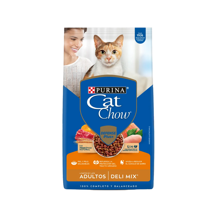 Cat Chow comida para Gatos Adultos - Delimix (Salmón, Carne y Pollo)