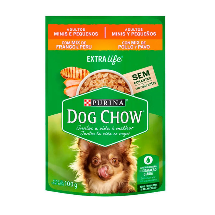 Pouch Dog Chow - Adulto Minis & Pequeños - Mix Pollo & Pavo (100 gr.)