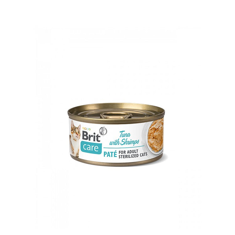 Lata Brit Care Cat Sterilized - Tuna Pate With Shrimps (70 gr.)