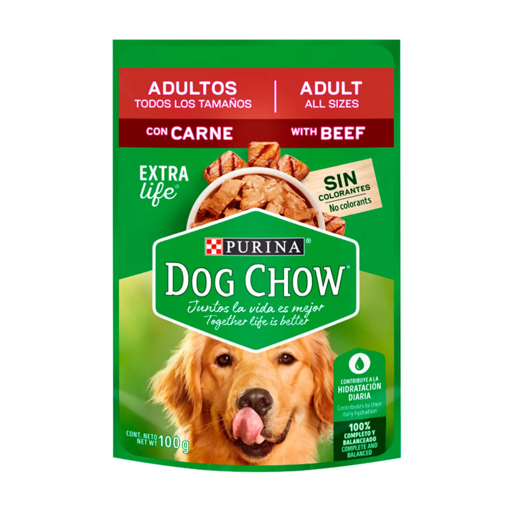 Pouch Dog Chow - Adulto - Carne (100 gr.)