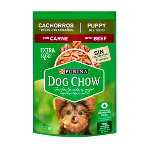 Pouch Dog Chow - Cachorros - Carne (100 gr.)